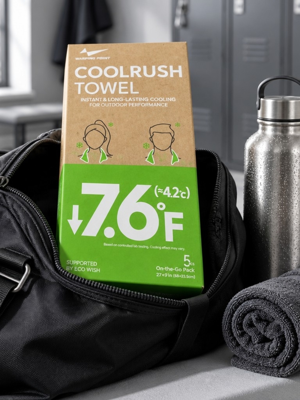 Cooling Towel Pack - Green - 5 Count